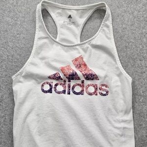 Adidas Racerback Pink & Purple Ombré “Glitter” Design Size Small